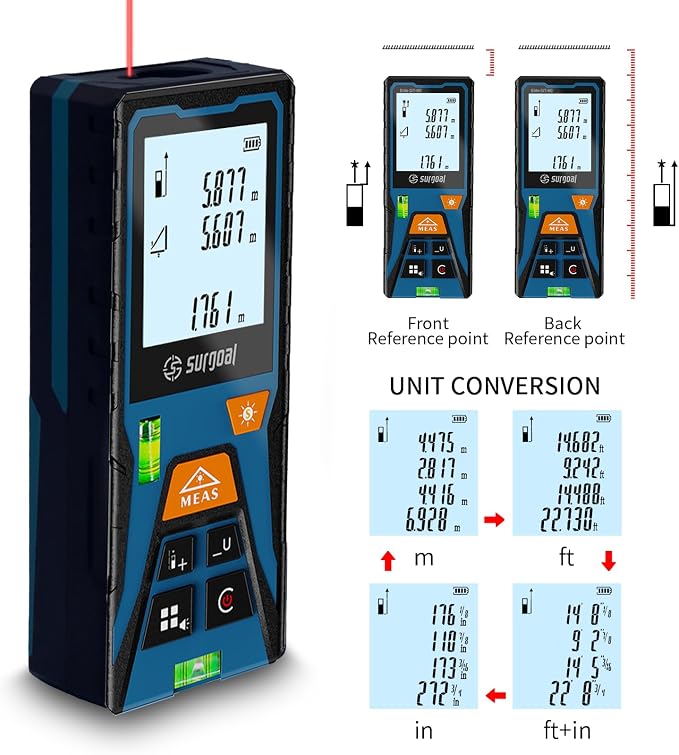 Laser Distance Measure Backlit LCD - Image 4