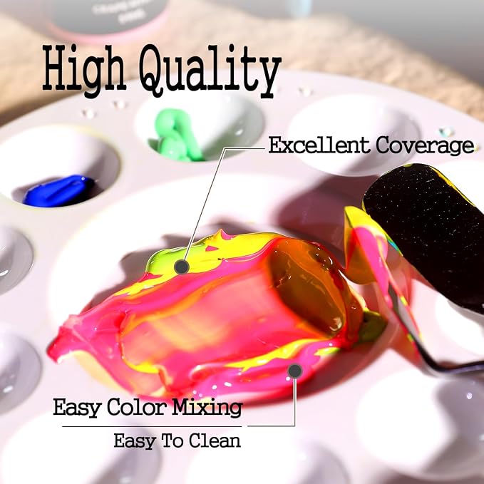 Artkey Acrylic Paint Set, 16 Colors 2 oz/59 ml Acrylic Paint Kit - Image 4