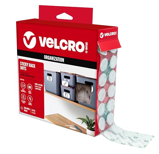 VELCRO Brand Dots with Adhesive White | 200 Pk | 3/4" Circles | Sticky Back by VELCROBrand