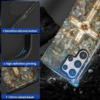 for Samsung Galaxy S23 Ultra Case, Christian Cross Stained Glass Pattern Glossy - Image 3