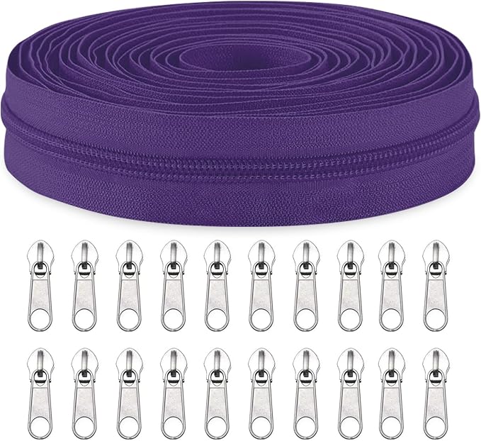 Sawoake #3 Nylon Coil Zippers by The Yard Bulk 10 Yards by Zipper