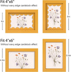 4x6 Picture Frame with Real Glass, Wooden cute 4 x 6 Photo Frame with Wavy Mat - Image 3