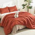Litanika Oversized King Comforters Burnt Orange Super King Size, 3 Pieces by Litanika