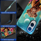 for Samsung Galaxy S25 Edge Case, Highland Cow Flower Pattern Glossy 2 in 1 - Image 4