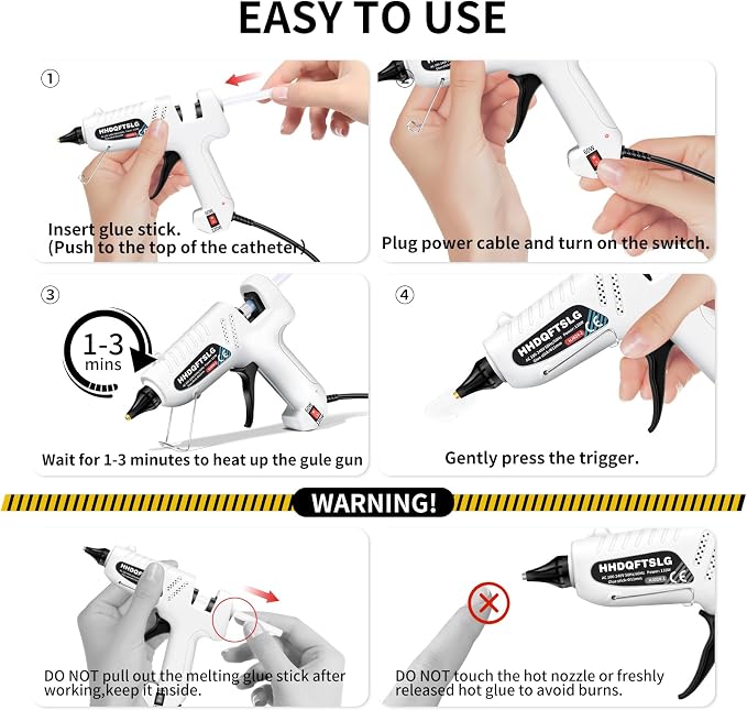 60/120W Full Size Hot Glue Gun Kit, Dual Power Glue Gun - Image 5