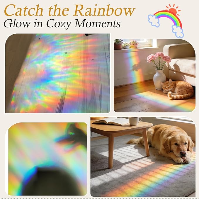 Windimiley Rainbow Window Privacy Film, 3D Stained Glass Christmas Decorative - Image 9