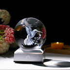 Crystal Ball 3D Engraved Hummingbird - Image 4