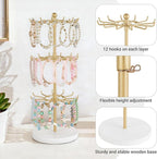 Mkono Bracelet Holder Gold Metal Rotating Bracelet Display Stand 3 Tier Jewelry - Image 5
