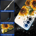 for Samsung Galaxy S26 Case, Sunflowers Bees Pattern Glossy 2 in 1 Shockproof - Image 4