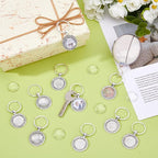 DICOSMETIC 20 Sets 20mm Cabochon Keychain Blanks Keychain Pendant Tray Platinum - Image 5