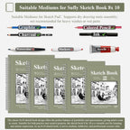 SuFly Spiral Bound Sketchbook 8x10, 100 Sheets Hardcover Sketch Books, - Image 5