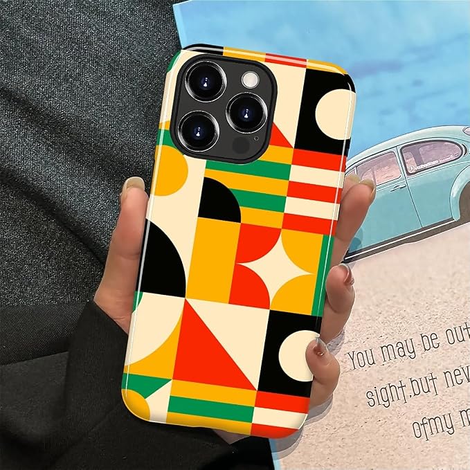 ZHEGAILIAN Case for iPhone 14 Pro, Geometric Colors Durable Shockproof Silicone - Image 5