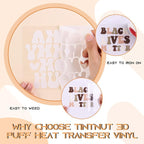Tintnut Ivory Color Puff Heat Transfer Vinyl Roll, easy cut & weed, stretch - Image 3