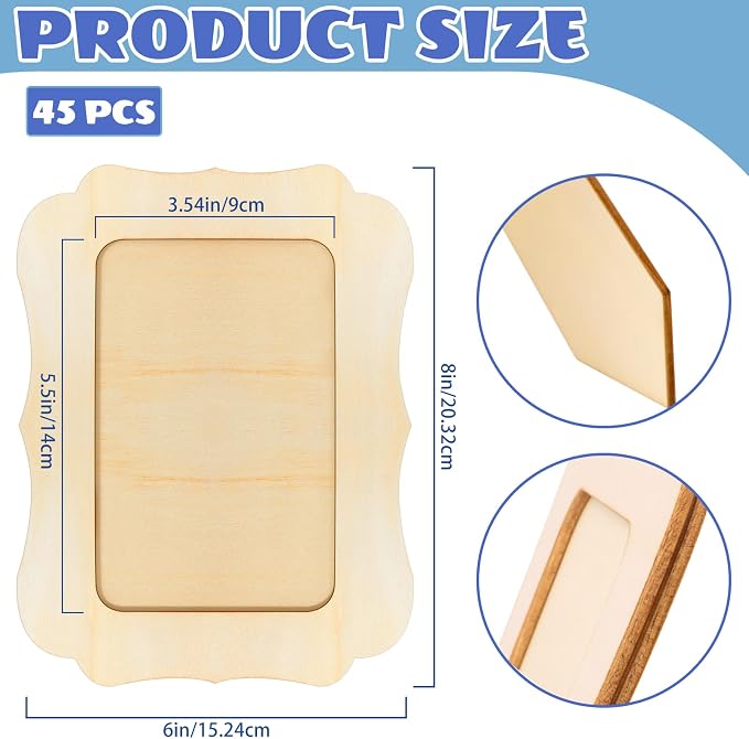 VOKOY 45 Pack DIY Wooden Picture Frames - Image 2