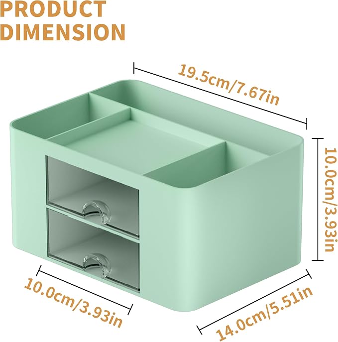 Marbrasse Pen Organizer with 2 Drawer, Desk Organizers and Accessories with 5 - Image 4