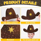 gisgfim 80Pcs Western Cutouts Wild West Cowboy Cowgirl Hat Decorations Bulletin - Image 3