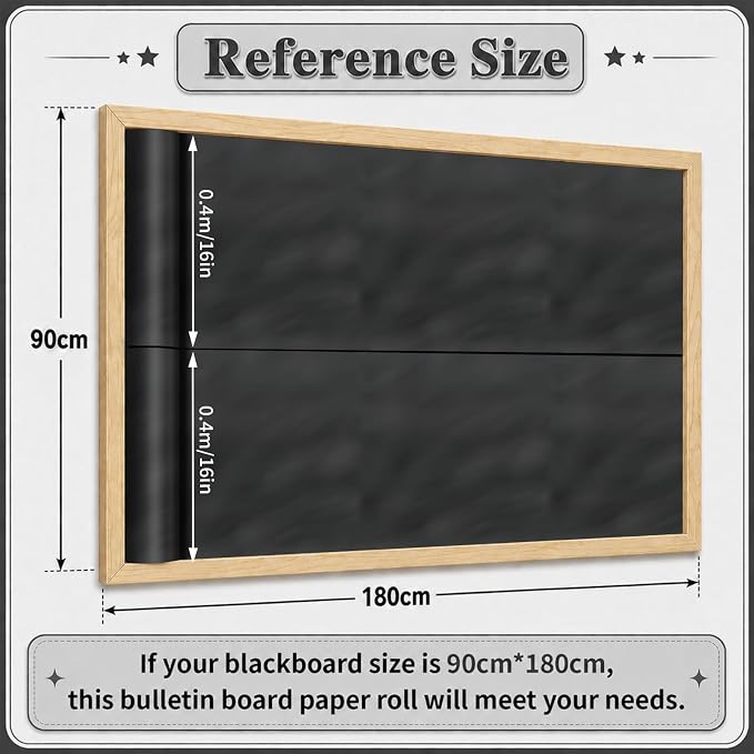 Black Bulletin Board Roll Non-Woven Fabric Poster 16in X 12ft | Back to School - Image 3