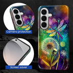 for Samsung Galaxy S26+ Case, Dragonfly Dandelion Colorful Pattern Glossy 2 in - Image 5