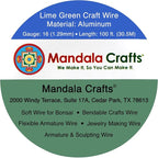 Mandala Crafts 16 Gauge Lime Green Anodized Aluminum Craft Wire, 100 FT | - Image 3