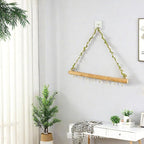 2 Pcs Decorative Leaf Floating Wall Shelves Coat Hooks, 5 Hook | Driftwood - Image 4