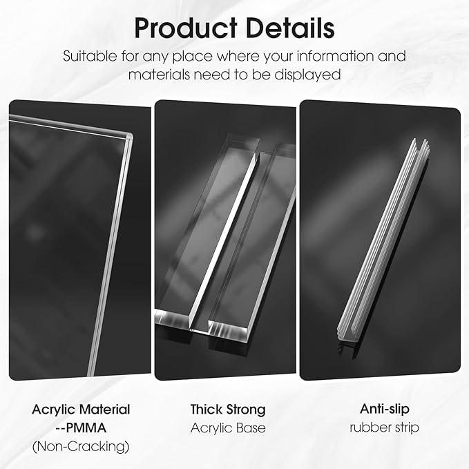 MaxGear Acrylic Sign Holder 8.5" x 11" Double Sided Sign Stand, 18 Pack | Clear - Image 5