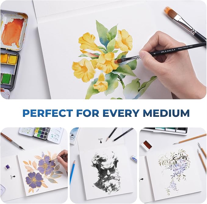 Watercolor Paper Block 8x8 Inch, Fuumuui 100% Cotton Watercolor Paper Pad of 22 - Image 7
