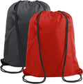 BeeGreen Black and Red Drawstring Backpack Bags Bulk 2 Pack X-Large 22.4" L x by BeeGreen