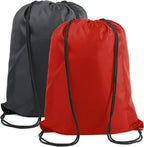 BeeGreen Black and Red Drawstring Backpack Bags Bulk 2 Pack X-Large 22.4" L x by BeeGreen