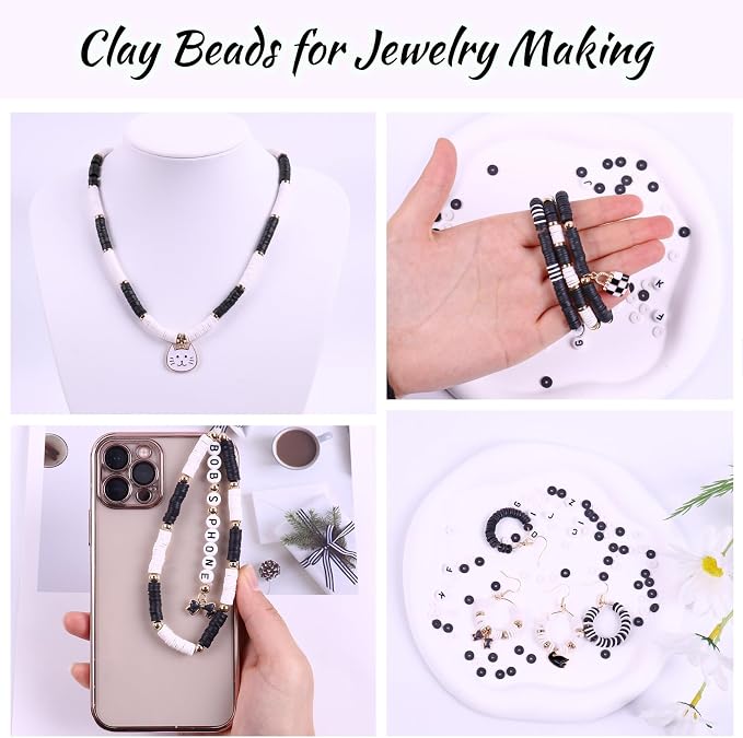 Wuollgess 3500 PCS Black White Clay Beads Kit - Image 4