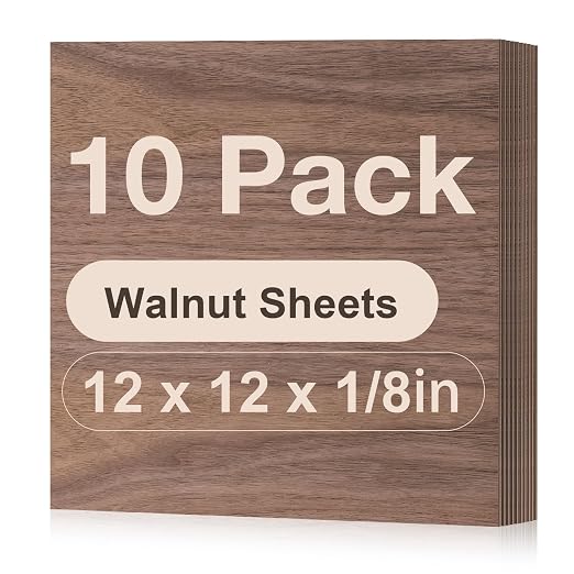 Rowood 10 Pack Walnut Plywood 1/8, 3mm Thick Unfinished Wood by RowoodAssembleArtDecorateLife