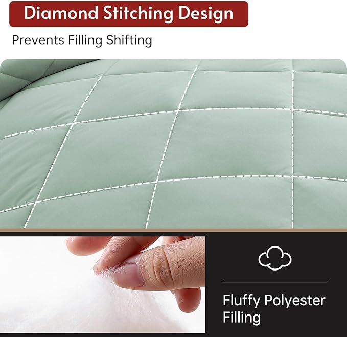 MUXHOMO 7 Pieces King Comforter Set, Reversible Bed in a Bag King Size - Image 8