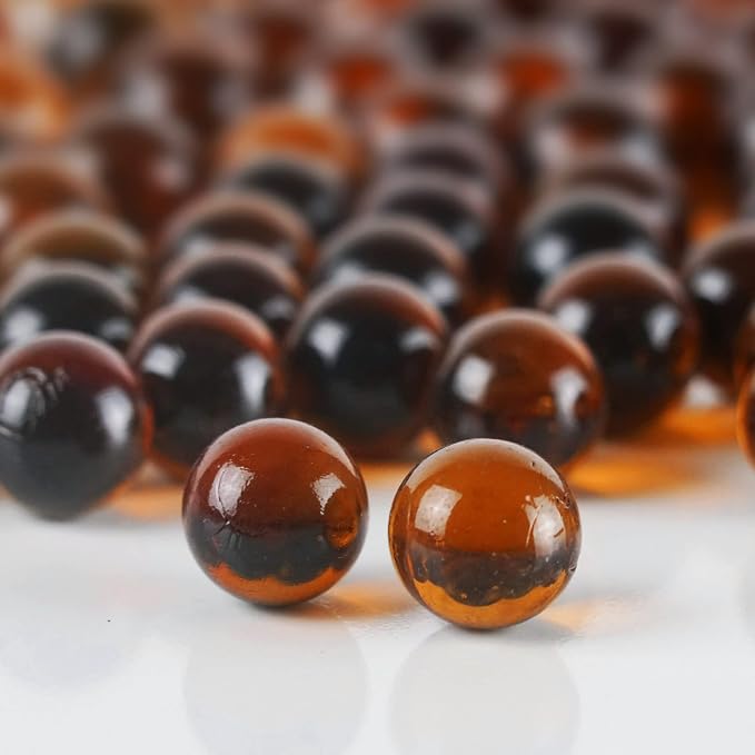 CYS EXCEL Amber Glass Gemstone Vase Filler Aquarium Round Marble Beads by CYSEXCEL%C2%AE