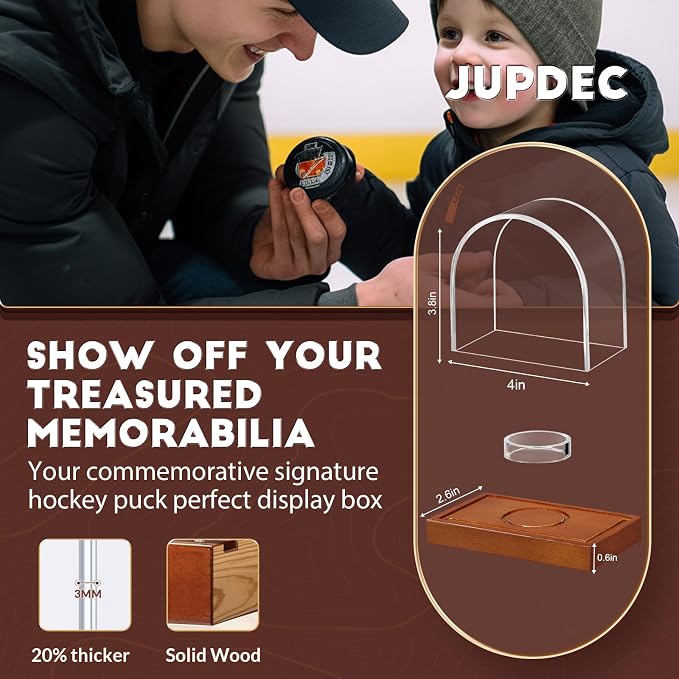 JupDec Hockey Puck and Collectibles Display Case, Premium Acrylic Clear Box - Image 5