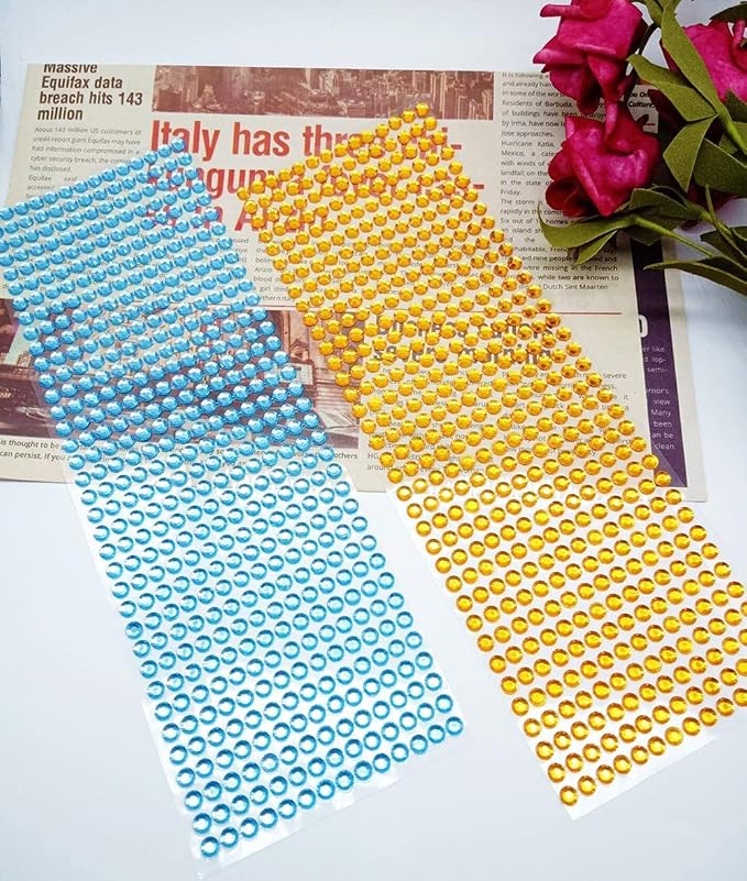 4032 Pieces 6 mm Colorful Bling Rhinestone Sticker Sheet Gem Diamond self - Image 6