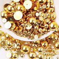 2000PCS AB Color Imitation Half Round Pearls Bead Loose Beads Gems, Mixed Sizes by UYTRDVG