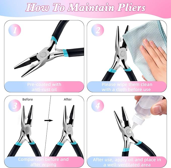 URSKYTOUS 5Pcs Jewelry Pliers Set Pliers - Image 6