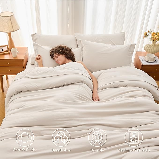 MUXHOMO 5 Pieces Twin XL Comforter Set, Soft Bed in a Bag Twin XL Size - Image 2