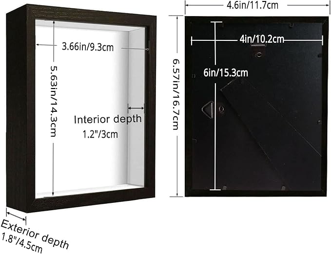 4x6 Small Shadow Box Frame Display Case, Display Case Box - Image 2
