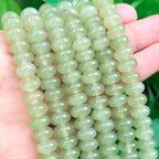 Songxi 5x8mm Natural Green Aventurine Stone Rondelle Beads, - Image 2