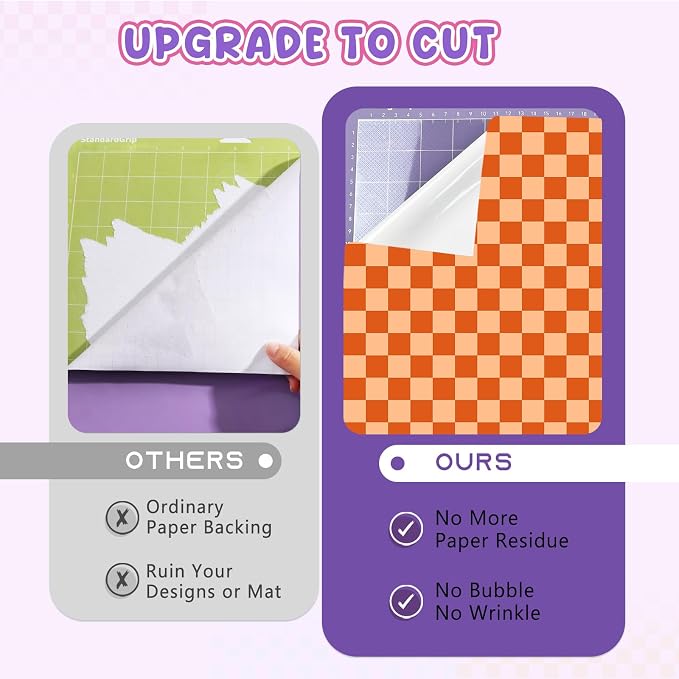 Tintnut Rainbow Checkerboard Permanent Vinyl, waterproof, easy peel & stick - Image 4