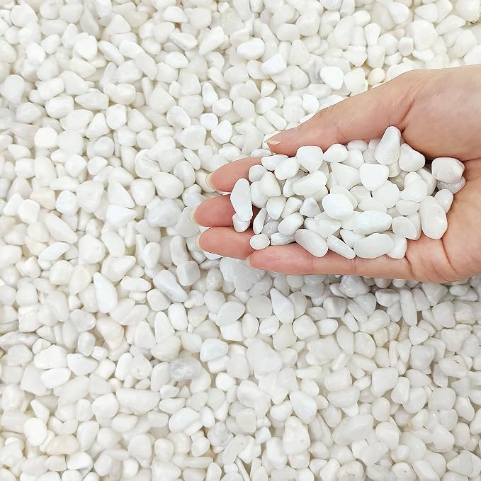 FANTIAN 5 lbs White Pebbles for Indoor Plants, 3/8 Inch Decorative White Gravel - Image 9
