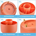 Marbrasse Desk Organizer, 360-Degree Rotating Pen Holder, Desk Organizers and - Image 4
