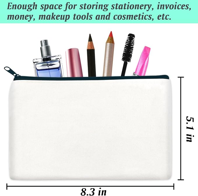 ZeeDix Canvas Zipper Pouch Bulk – 8.3 x 5 Inches Cotton Canvas Pouches - Image 2