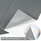CHRORINE 10 Pcs Grey Felt Fabric Sheets Self Adhesive Felt Sheets 8 x 12 Inches - Image 3