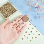 PH PandaHall 300pcs Tibetan Spacer Beads, 6 Style Antique Golden Spacers Alloy - Image 5