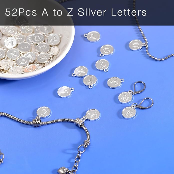 stino 200Pcs A-Z Metal Letter Charms - Image 2