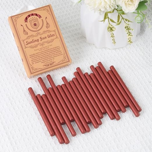 Vintage Red Sealing Wax Sticks, WASOHLING 20Pcs Glue Gun Wax Seal Sticks - Image 2