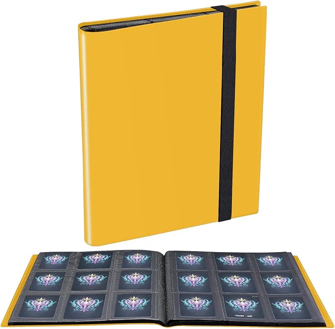 Upgraded 9 Pockets Trading Card Collection Binder, 360 Book Holder Album by JIQEZNL