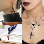 Cheriswelry 24Pcs Gothic Cross Charms Enamel Rhinestone Crucifix Pendants - Image 4