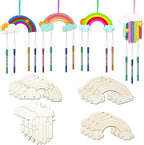 LiQunSweet 40 Pcs 4 Styles Rainbow Theme Unfinished Wood Cutout Cloud Rainbow - Image 3